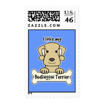 I Love My Bedlington Terrier Postage Stamps