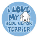 I Love My Bedlington Terrier Stickers by MenagerieMayhem I Love My Bedlington Terrier Stickers