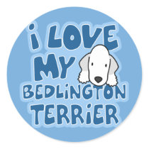 I Love My Bedlington Terrier Stickers