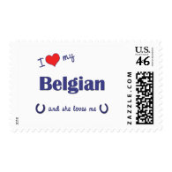 I Love My Belgian (Female Horse) Stamps