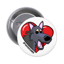 I Love my Belgian Groenendael Pinback Buttons
