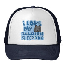 I Love My Belgian Sheepdog Hat