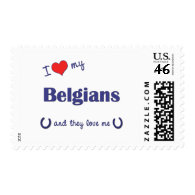I Love My Belgians (Multiple Horses) Stamps
