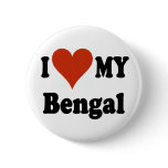 I Love My Bengal Cat Merchandise Pinback Buttons