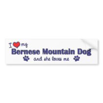 I Love My Bernese Mountain Dog (Female Dog) Bumper Stickers