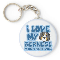 I Love My Bernese Mountain Dog Keychain