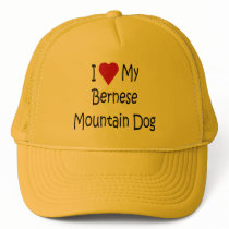 I Love My Bernese Mountain Dog Lover Gifts Trucker Hat
