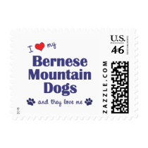 I Love My Bernese Mountain Dogs (Multiple Dogs) Postage Stamps