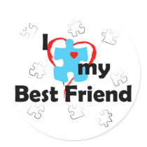 I Love My Best Friend - Autism stickers by poorrichards I Love My Best Friend - Autism stickers