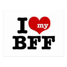 I Love My BFF Postcards