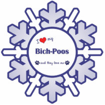 I Love My Bich-Poos (Multiple Dog) Ornament photo sculptures