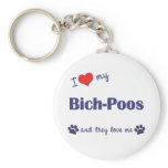 I Love My Bich-Poos (Multiple Dogs) keychains