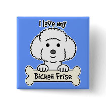 I Love My Bichon Frise Pins