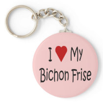 I Love My Bichon Frise Dog Lover Gifts Key Chain