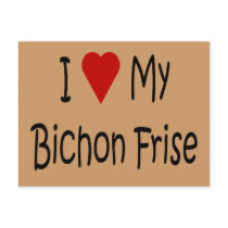 I Love My Bichon Frise Dog Lover Gifts Postcards