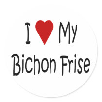 I Love My Bichon Frise Dog Lover Gifts Round Sticker