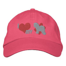 I Love my Bichon Frise Embroidered Hat (Pink)