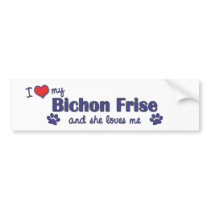I Love My Bichon Frise (Female Dog) bumper stickers
