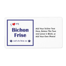 I Love My Bichon Frise (Female Dog) Personalized Shipping Labels