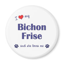 I Love My Bichon Frise (Female Dog) Refrigerator Magnets