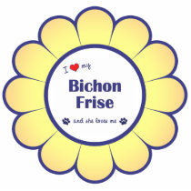 I Love My Bichon Frise (Female Dog) Ornament photo sculptures