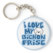 I Love My Bichon Frise Keychain