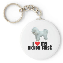 I Love My Bichon Frise Keychain