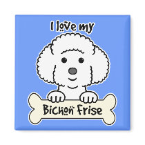 I Love My Bichon Frise Refrigerator Magnet