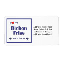 I Love My Bichon Frise (Male Dog) Personalized Shipping Label