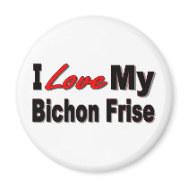 I Love My Bichon Frise Merchandise Refrigerator Magnets