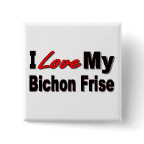I Love My Bichon Frise Merchandise Pin
