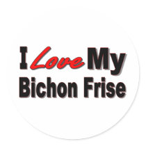 I Love My Bichon Frise Merchandise Stickers