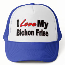 I Love My Bichon Frise Merchandise Trucker Hats