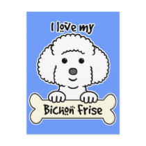 I Love My Bichon Frise postcards