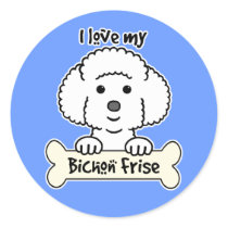 I Love My Bichon Frise Stickers