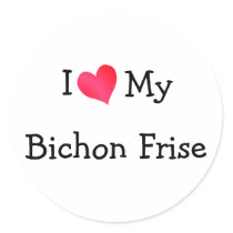 I Love My Bichon Frise stickers