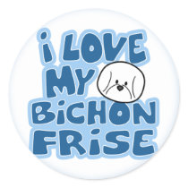 I Love My Bichon Frise Stickers