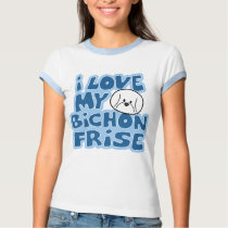 I Love My Bichon Frise Women's Ringer T-Shirt