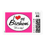 I Love My Bichon (It's a Dog) postage