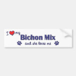 I Love My Bichon Mix (Female Dog) Bumper Stickers