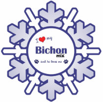 I Love My Bichon Mix (Male Dog) Ornament photo sculptures