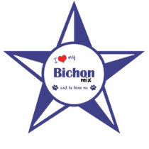 I Love My Bichon Mix (Male Dog) Ornament photo sculptures