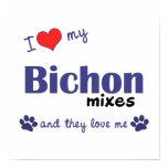 I Love My Bichon Mixes (Multi Dogs) Poster Print