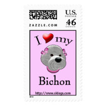 I Love My Bichon Postage Stamp by SLDogs I Love My Bichon Postage Stamp