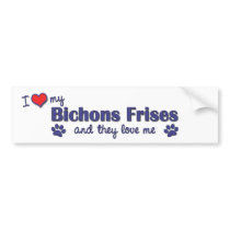 I Love My Bichons Frises (Multiple Dogs) Bumper Stickers