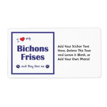 I Love My Bichons Frises (Multiple Dogs) Personalized Shipping Labels