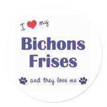 I Love My Bichons Frises (Multiple Dogs) Stickers
