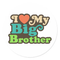 I Love My Big Brother Stickers