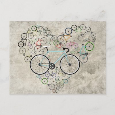 I Love My Bike Postcard