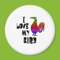 I Love My Bird magnets